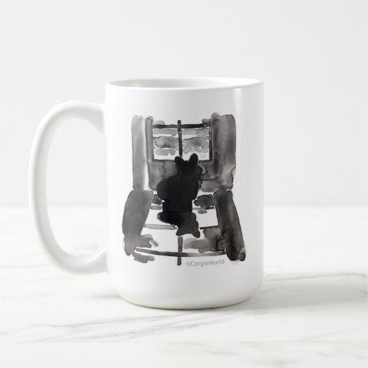 コーギーの至福#2のマグ コーヒーマグカップ (左)