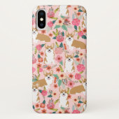 コーギーの花模様のiPhoneの場合-ピンク Case-Mate iPhoneケース (裏面)