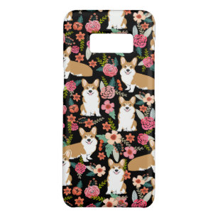 コーギーの花模様のiPhoneの場合-黒 Case-Mate Samsung Galaxy S8ケース