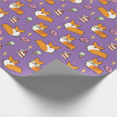 コーギーの菓子の御馳走包装紙 ラッピングペーパー (角)