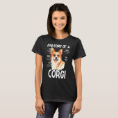 コーギーの解剖図 犬の頭の騒音の耳用 Tシャツ (正面フル)