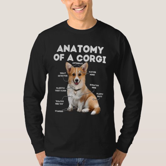 コーギーの解剖学 コーギー犬 Tシャツ (正面)