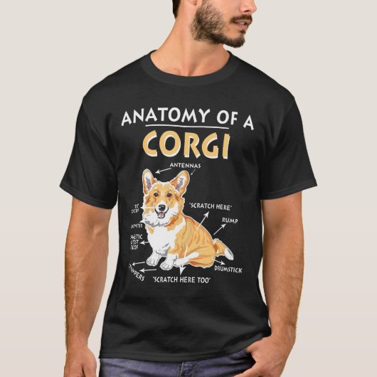 コーギーの解剖学 Tシャツ (正面)