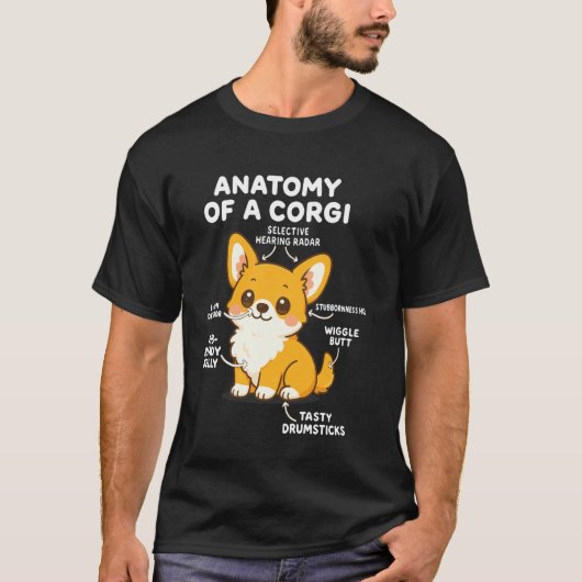 コーギーの解剖学 Tシャツ (正面)