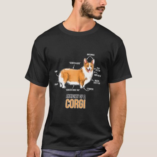 コーギーの解剖学T Tシャツ (正面)