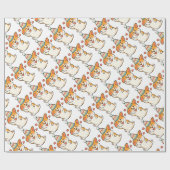 コーギーの誕生会 ラッピングペーパー (フラット)