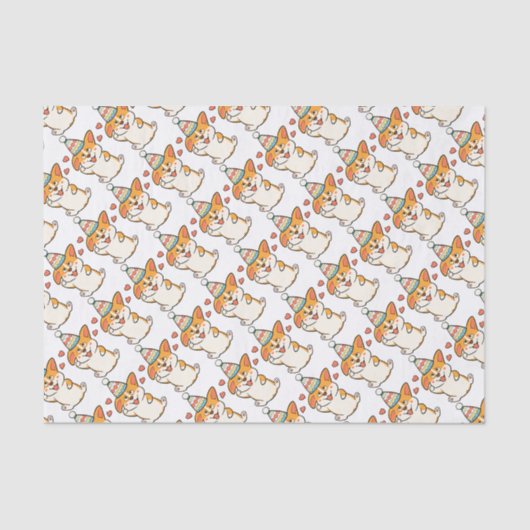 コーギーの誕生会 薄葉紙 (正面)