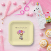 コーギーの誕生日お祝い バターイエロー ペーパープレート (パーティー)