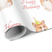 コーギーの誕生日の包装紙 ラッピングペーパー (ロールコーナー)