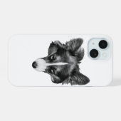 コーギーの顔 ディムシェード iPhone 15ケース (裏面横)