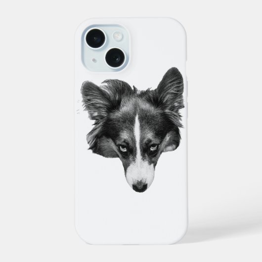 コーギーの顔 ディムシェード iPhone 15ケース (裏面)