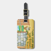 コーギーの"ゲートの開いた"荷物のラベル ラゲッジタグ (正面縦)