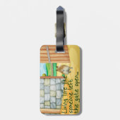 コーギーの"ゲートの開いた"荷物のラベル ラゲッジタグ (裏面縦)