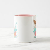 コーギーのBathの時間 ツートーンマグカップ (中央)