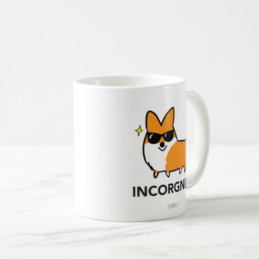 コーギーのIncorgnitoの赤いマグ コーヒーマグカップ (正面右)
