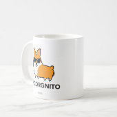 コーギーのIncorgnitoの赤いマグ コーヒーマグカップ (正面左)