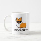 コーギーのIncorgnitoの赤いマグ コーヒーマグカップ (左)
