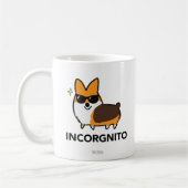 コーギーのIncorgnitoの赤い三色のマグ コーヒーマグカップ (左)