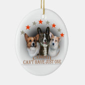コーギーはちょうど1匹のオーナメントを有することができません セラミックオーナメント (右)