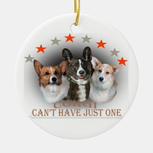 コーギーはちょうど1匹のオーナメントを有することができません セラミックオーナメント (正面)