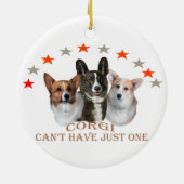 コーギーはちょうど1匹のオーナメントを有することができません セラミックオーナメント (裏面)