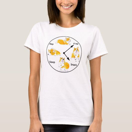 コーギーはティーを時間を計ります Tシャツ (正面)