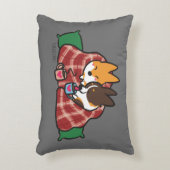 コーギーは枕に寄添います アクセントクッション (正面(垂直))