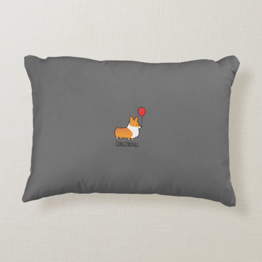 コーギーは枕に寄添います アクセントクッション (裏面)