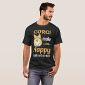 コーギーは私を幸せにする 人はそれほど コーギー Tシャツ (正面フル)