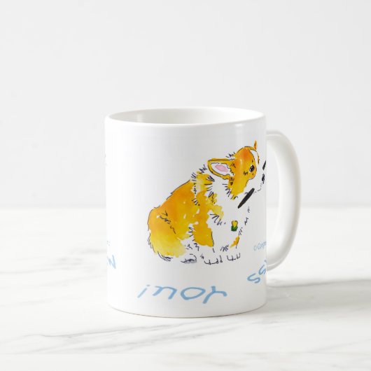 コーギーをマグ恋しく思って下さい コーヒーマグカップ (正面右)