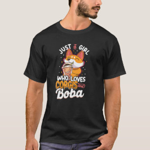 コーギーを愛する女の子のバブル Tシャツ