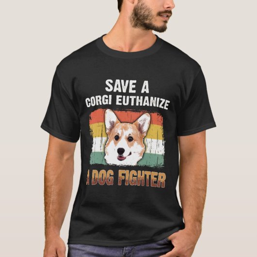 コーギーを救え　犬泥棒を処分せよT Tシャツ (正面)