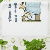 コーギーを目覚め、かぐ時間 キッチンタオル (折り畳み)