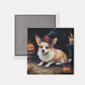 コーギーカボチャ ハロウィーン スケアリー マグネット (正面/裏面)