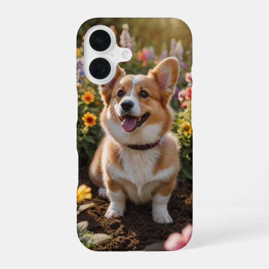 コーギーガーデン楽しみ iPhone 16ケース (裏面)