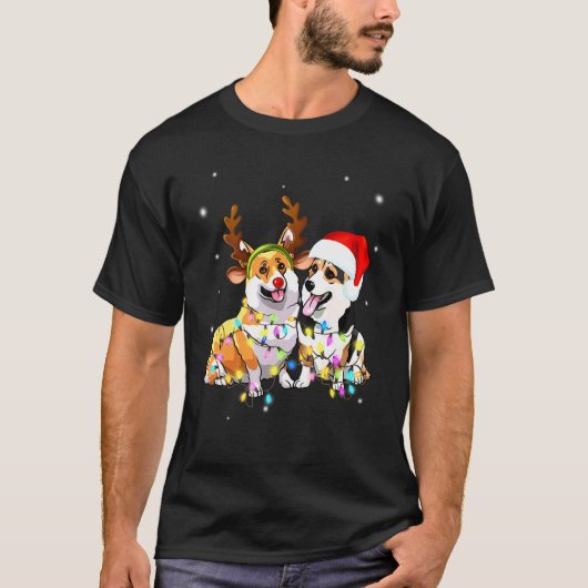コーギークリスマストイレインニア犬 Tシャツ (正面)