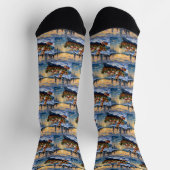 コーギークリスマスボートホリデー ソックス (上部)