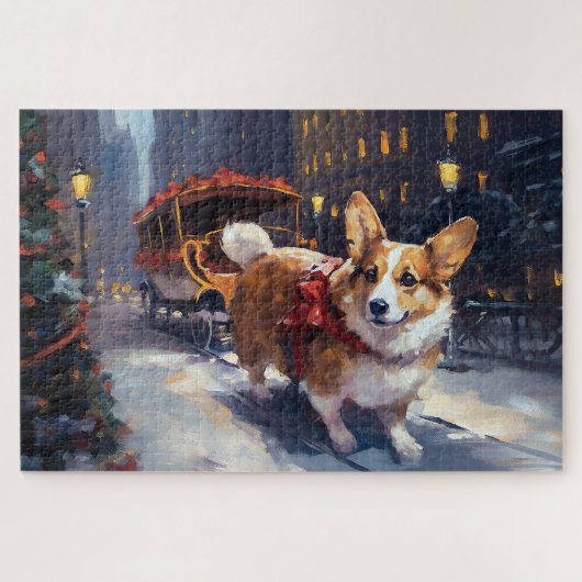 コーギークリスマス・フェスティブシーズン ジグソーパズル (横)
