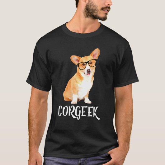 コーギーク コーギー 犬 ギーク Tシャツ (正面)