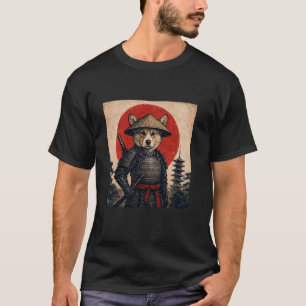 コーギーサムライ浮世絵犬好き Tシャツ