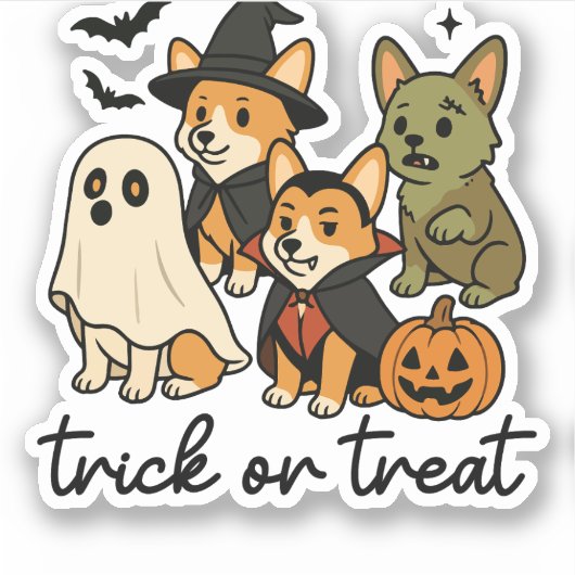 コーギーハロウィンコスチューム シール (正面)