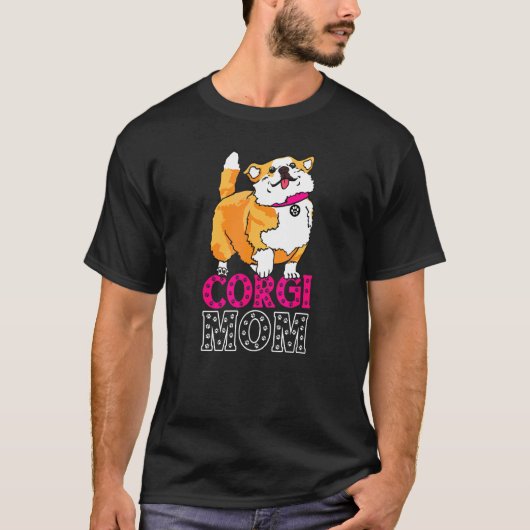 コーギーママのダボっとしたコーギー散歩 Tシャツ (正面)