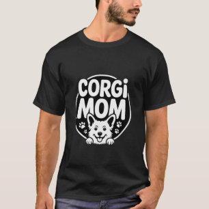 コーギーママ ドッグラバー 肉球プリント Tシャツ