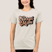 コーギーママ レトロタイポグラフィ トライブレンドＴシャツ (正面)