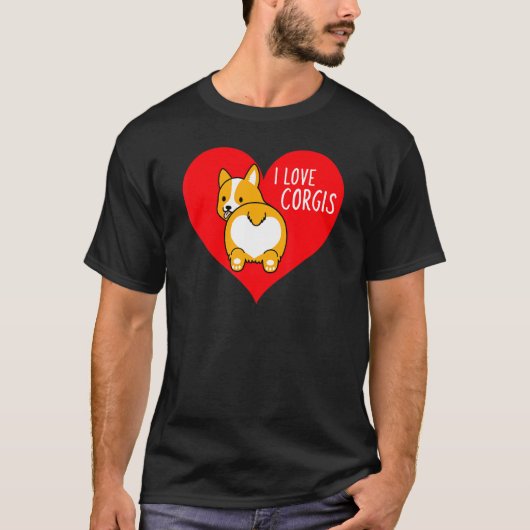コーギー大好き かわいい コーギー 犬 Tシャツ (正面)