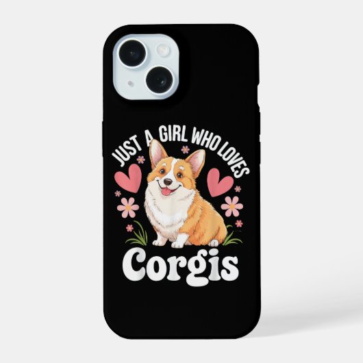 コーギー好きな女の子 iPhone 15ケース (裏面)