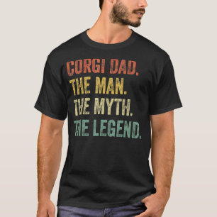 コーギー好きな男性のためのレトロコーギーデザイン コーギーのパパは伝説の最高のコーギー愛好家 Tシャツ