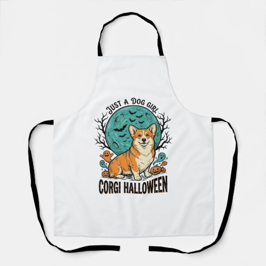 コーギー好き女子のためのハロウィンTシャツ_1 エプロン (正面)