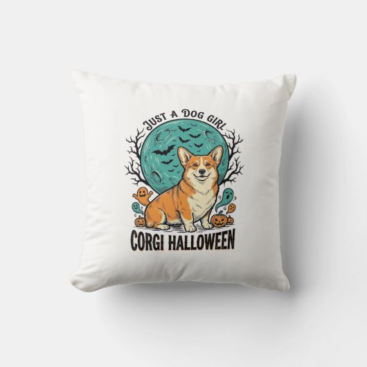 コーギー好き女子のためのハロウィンTシャツ_1 クッション (正面)