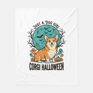 コーギー好き女子のためのハロウィンTシャツ_1 フリースブランケット